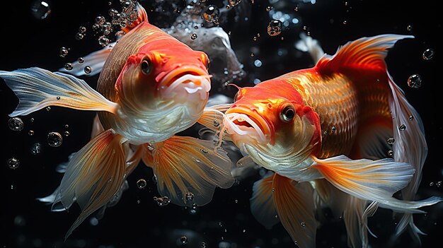 Poisson rouge dans l'aquarium