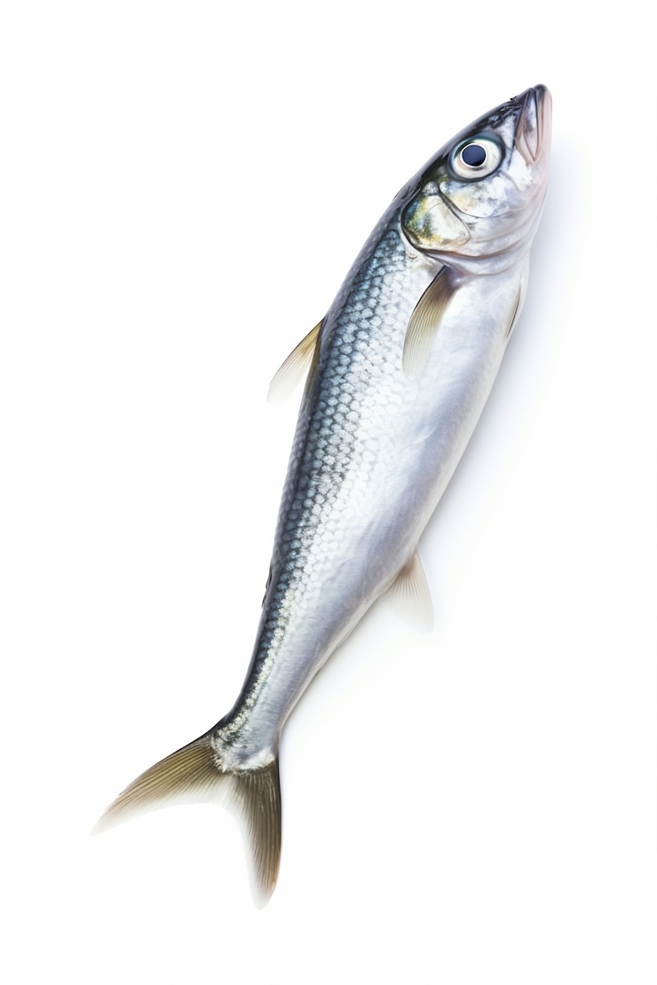 Photo gratuit poisson simple avec un fond blanc