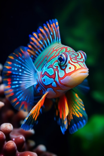 Photo gratuite des poissons colorés nageant sous l'eau