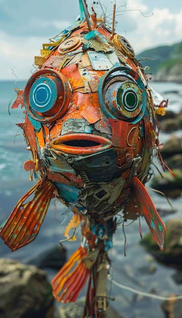 Photo gratuite des poissons fantastiques en plastique