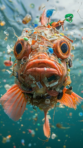 Photo gratuite des poissons fantastiques en plastique