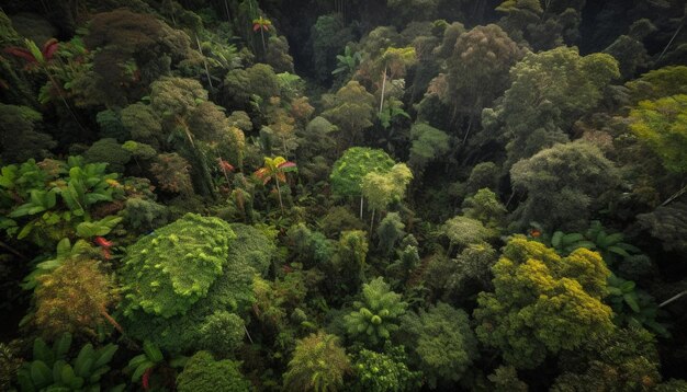 Des poissons tropicaux colorés nagent dans un récif corallien vibrant généré par l'IA