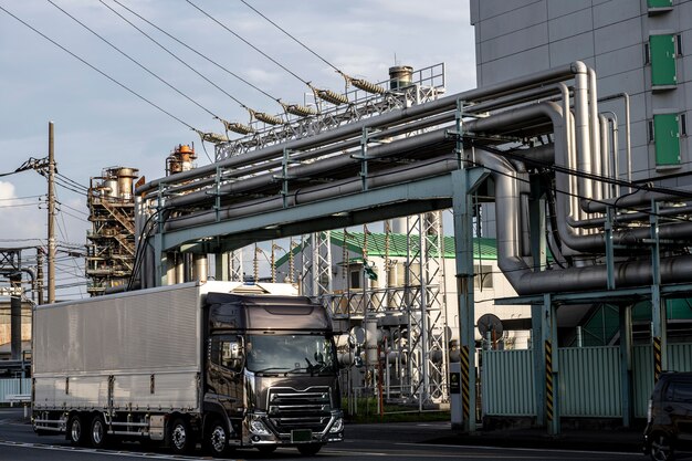 Pollution et extérieur de l'industrie à la lumière du jour