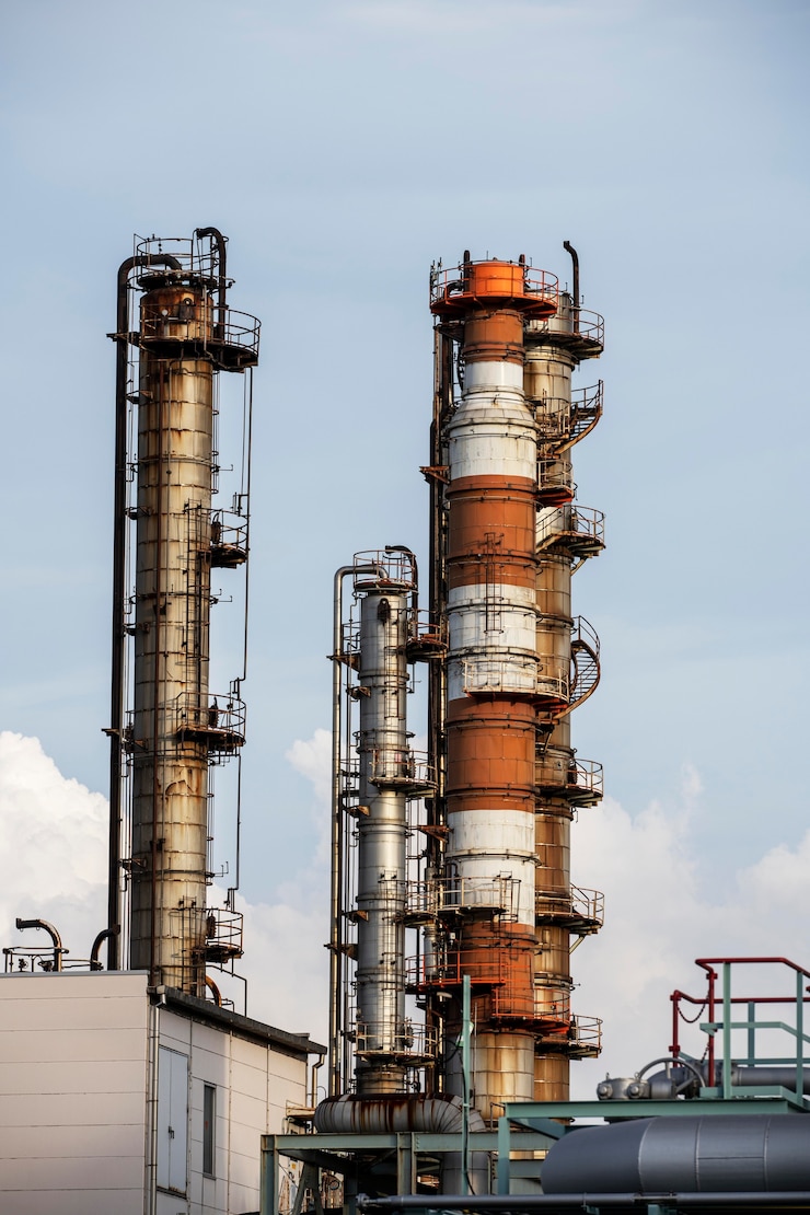 Photo gratuit pollution et extérieur de l'industrie à la lumière du jour