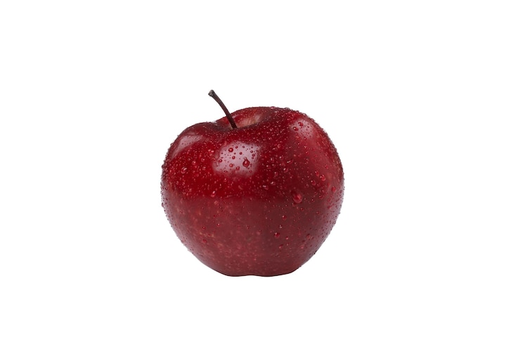 Photo gratuit pomme rouge isolée sur fond blanc