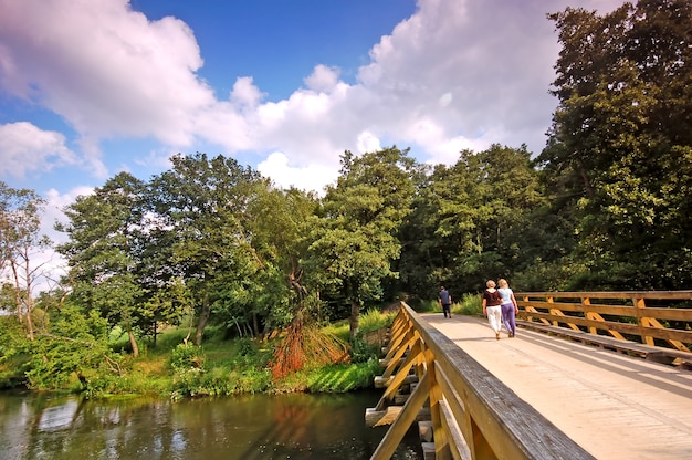 Photo gratuite pont sur le lac