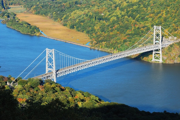 Photo gratuite pont sur la rivière hudson