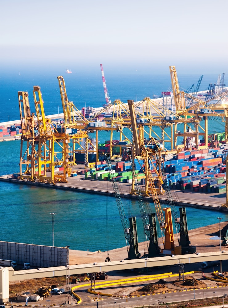 Photo gratuit port industriel de barcelone