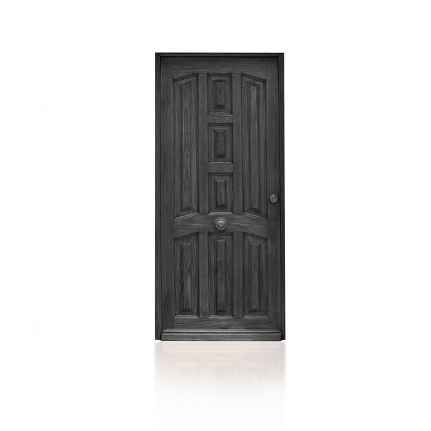 porte en bois gris