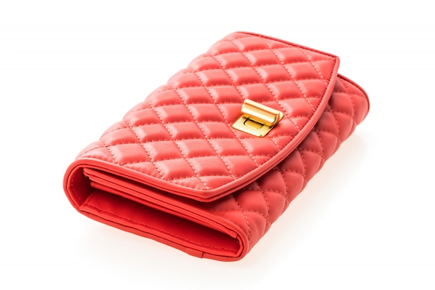 Photo gratuite portefeuille femme en cuir rouge