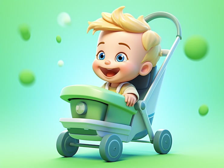 Photo gratuit portrait en 3d d'un adorable garçon de dessin animé