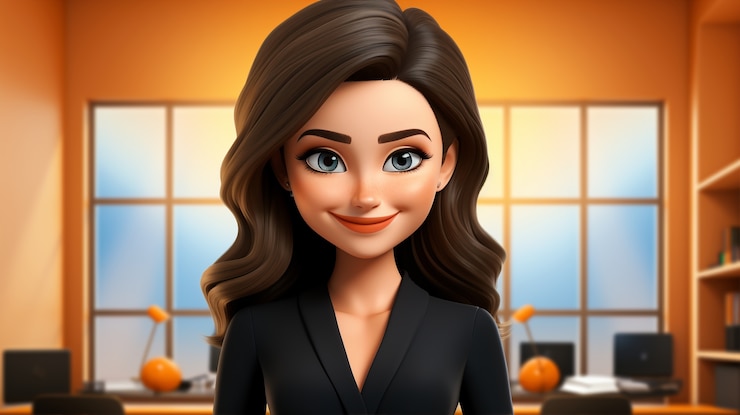 Photo gratuit portrait 3d de femme