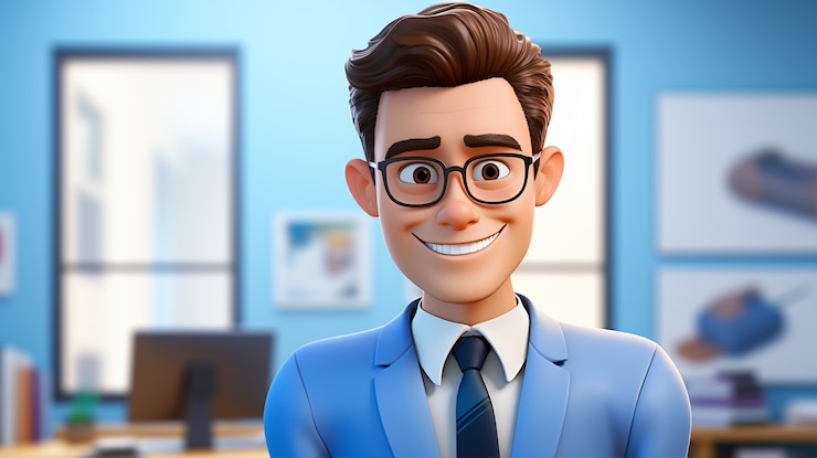 Photo gratuit portrait 3d d'homme d'affaires