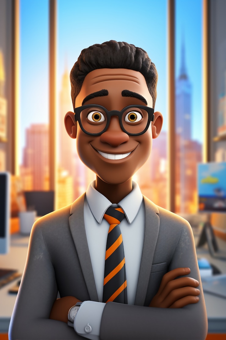 Photo gratuit portrait 3d d'homme d'affaires