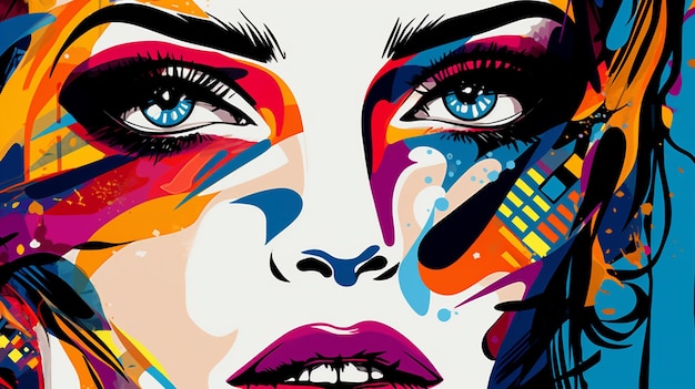 Photo gratuite un portrait abstrait dans le style du pop art