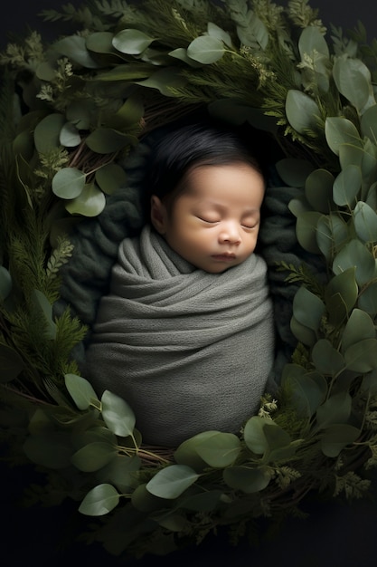 Portrait d'adorable bébé nouveau-né
