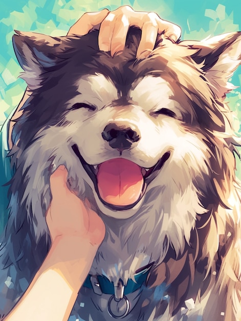 Photo gratuite portrait d'un adorable chien d'anime