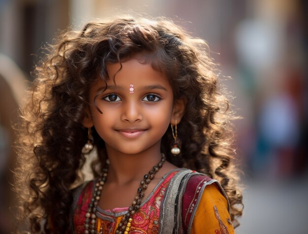 Portrait d'adorable fille indienne