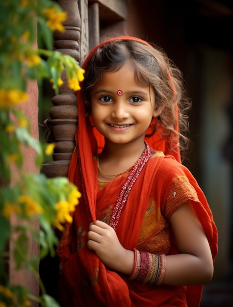 Portrait d'adorable fille indienne