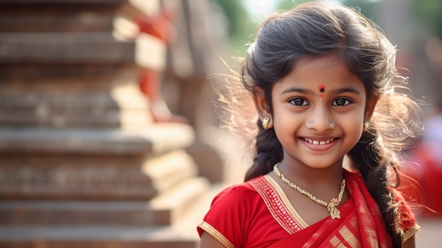 Photo gratuite portrait d'adorable fille indienne