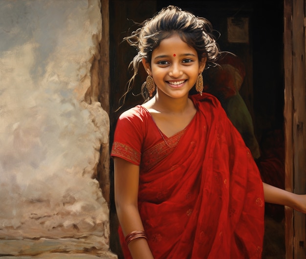 Portrait d'adorable fille indienne