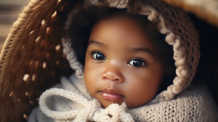 Photo gratuit portrait d'un adorable nouveau-né