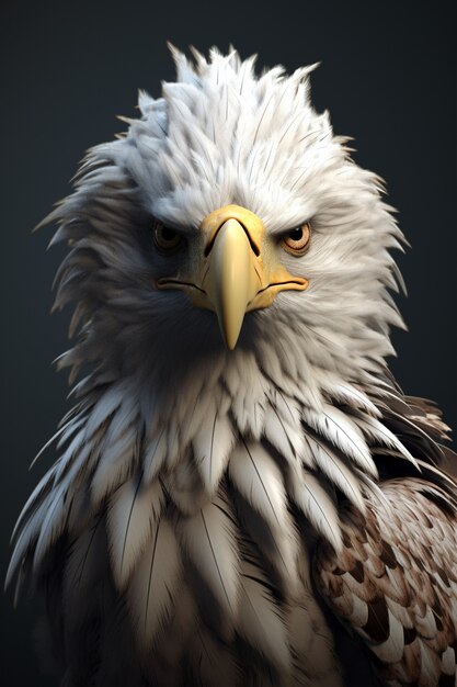 Portrait de l'aigle en 3D