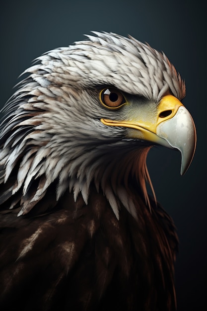 Portrait de l'aigle en 3D