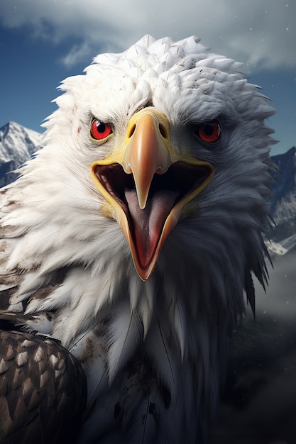 Portrait de l'aigle en 3D