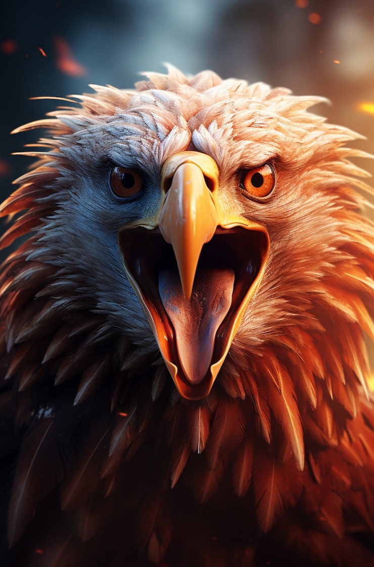 Photo gratuit portrait de l'aigle en 3d