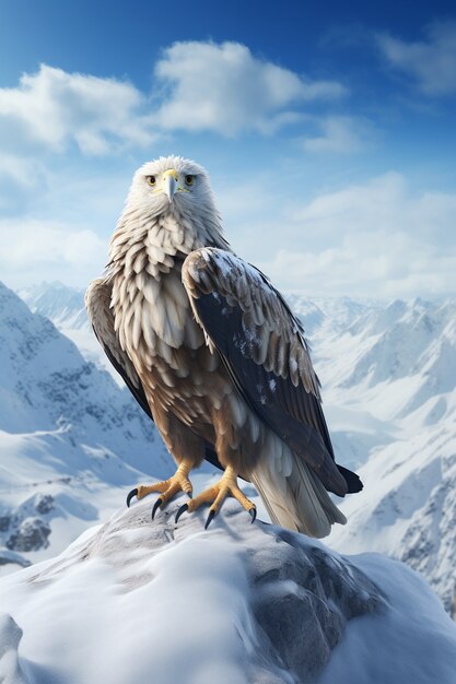 Portrait de l'aigle en 3D