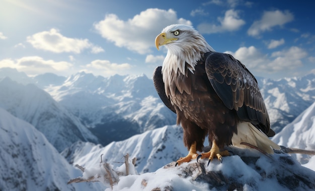 Photo gratuite portrait de l'aigle en 3d