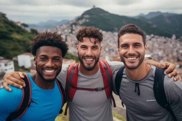 Photo gratuite portrait d'amis partageant un moment d'amitié affectueux