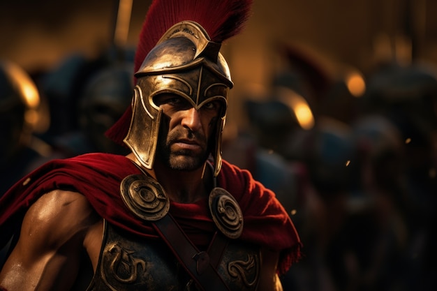 Photo gratuite portrait d'un ancien spartan grec