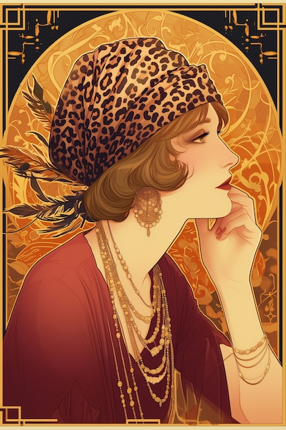 Photo gratuite portrait art nouveau d'une belle femme