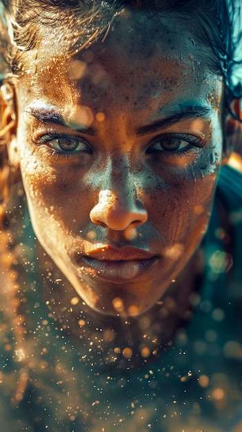 Photo gratuite portrait d'une athlète féminine en compétition aux jeux olympiques