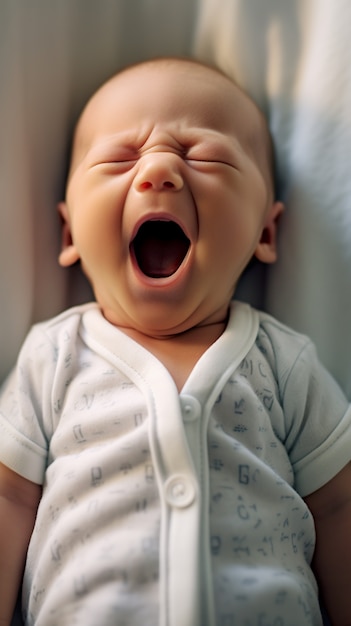 Photo gratuite portrait de bébé nouveau-né bouleversé