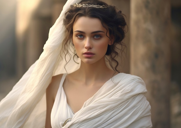 Le portrait d'une belle femme de la Grèce antique