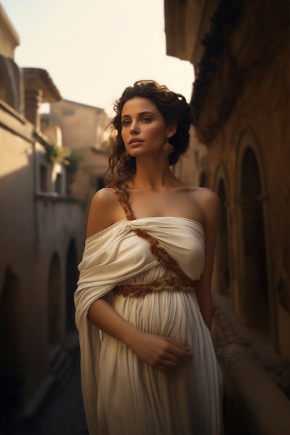 Photo gratuite le portrait d'une belle femme de la grèce antique