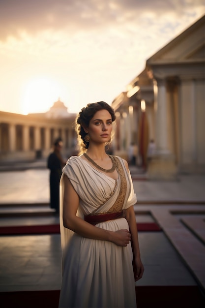 Photo gratuite le portrait d'une belle femme de la grèce antique