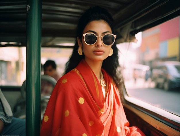 Portrait de belle femme indienne