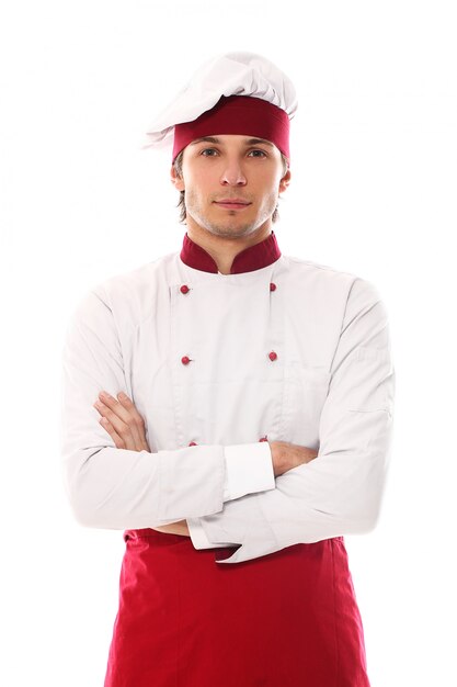 Portrait de chef beau jeune homme