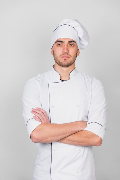 Portrait, chef cuistot, à, bras croisés