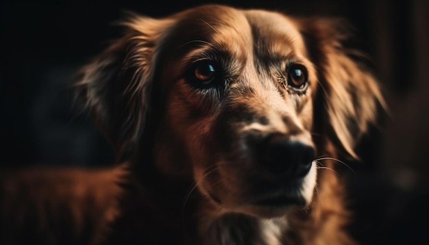 Portrait de chiot mignon épagneul fidèle à la triste généré par l'IA