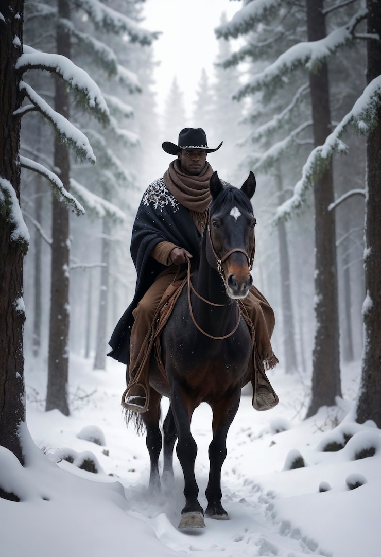 Photo gratuit portrait cinématographique d'un cow-boy américain dans l'ouest avec un chapeau