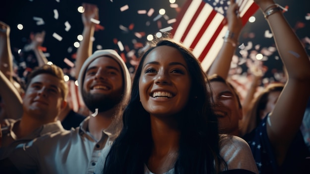 Photo gratuite portrait cinématographique de personnes célébrant la fête nationale de l'indépendance des états-unis