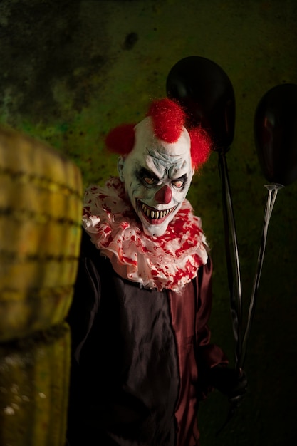 Portrait de clown effrayant