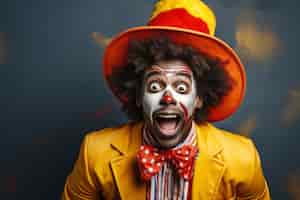 Photo gratuite portrait de clown mâle souriant