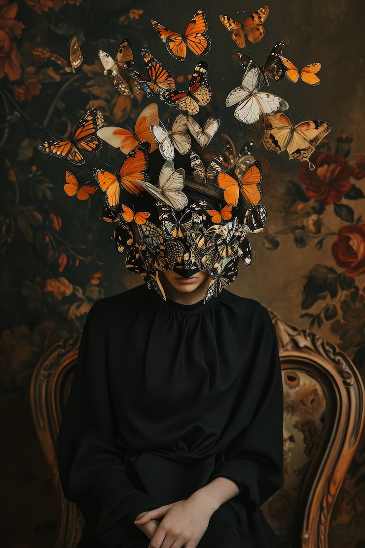 Photo gratuit portrait conceptuel d'une personne sur-stimulée