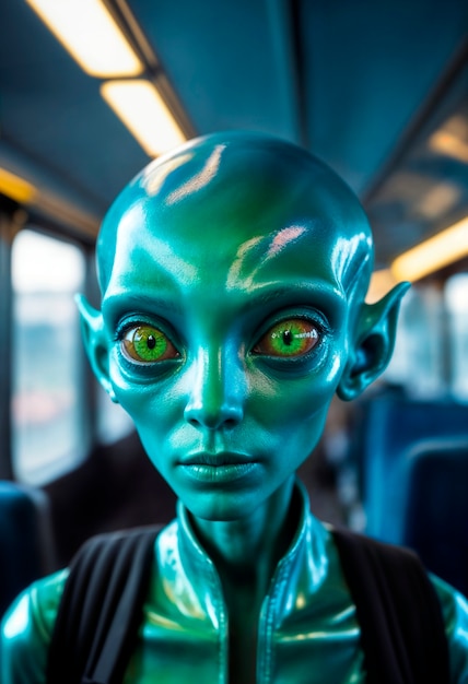 Portrait d'une créature extraterrestre ou d'un extraterrestre